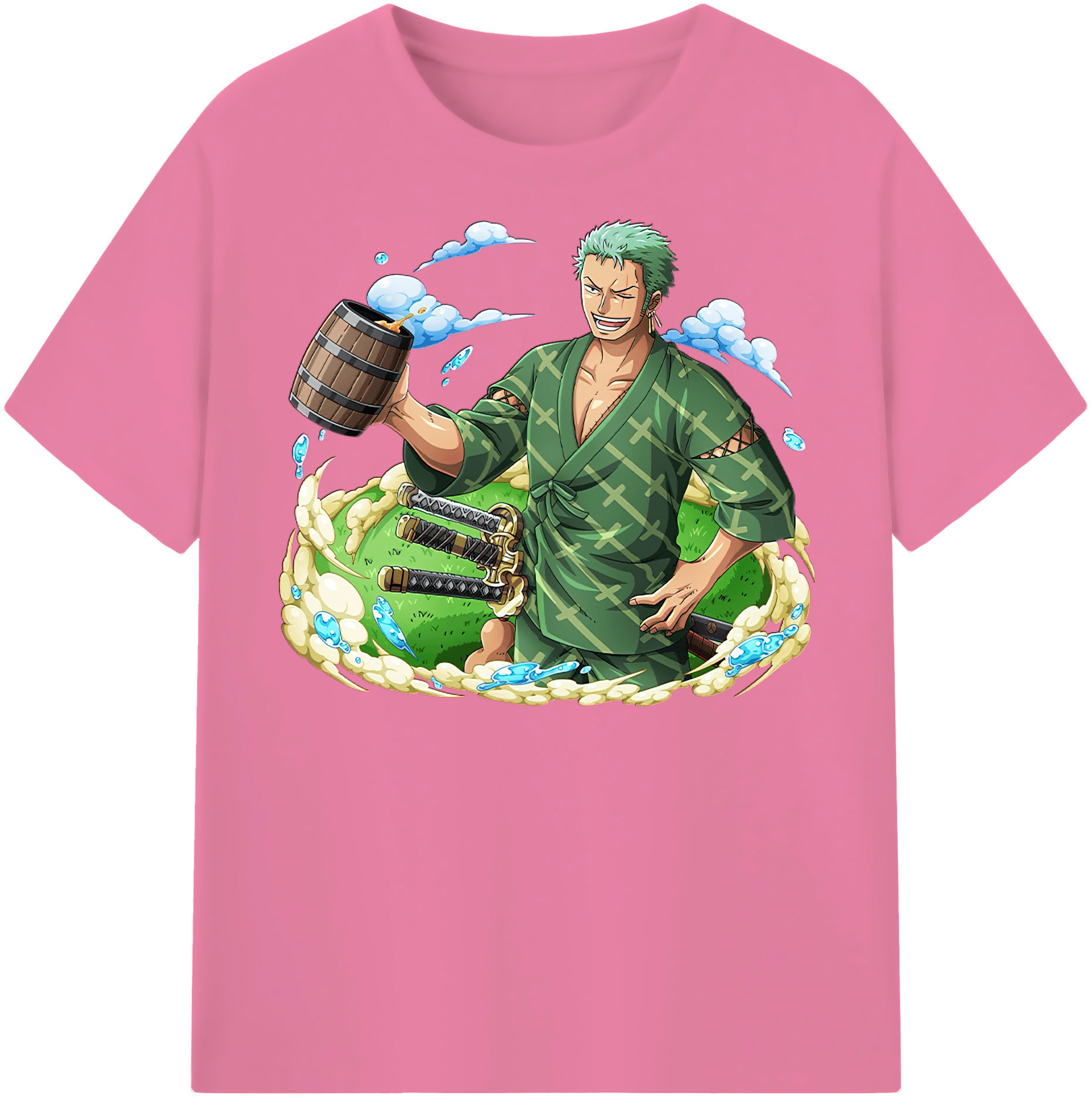 ワンピース ロロノア・ゾロ ONE PIECE Roronoa Zoro 綿100％半袖Tシャツ（フロントプリント）